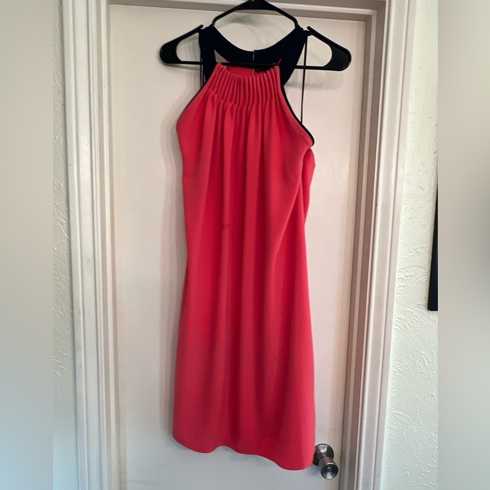Elegant Coral Halter Dress